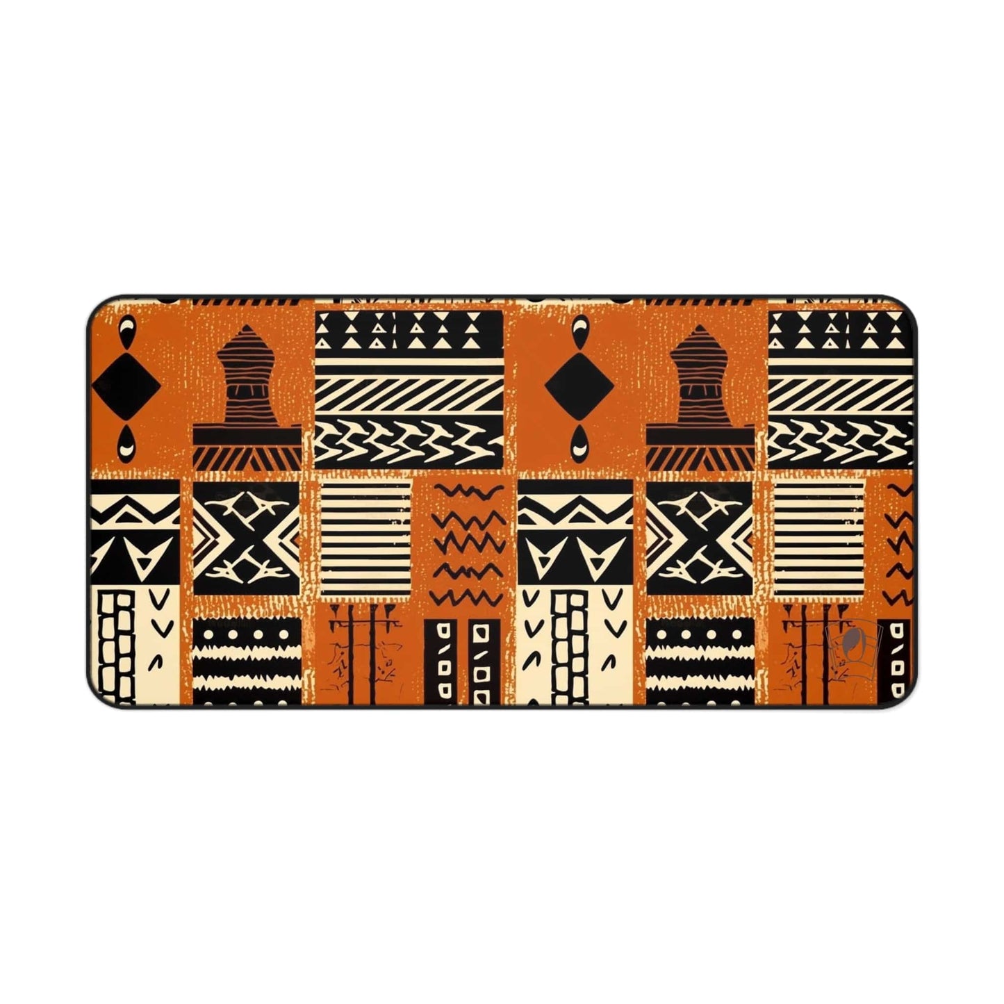 Terracotta Tapestry African Print Desk Mat/Mousepad, Mud Cloth Office Décor