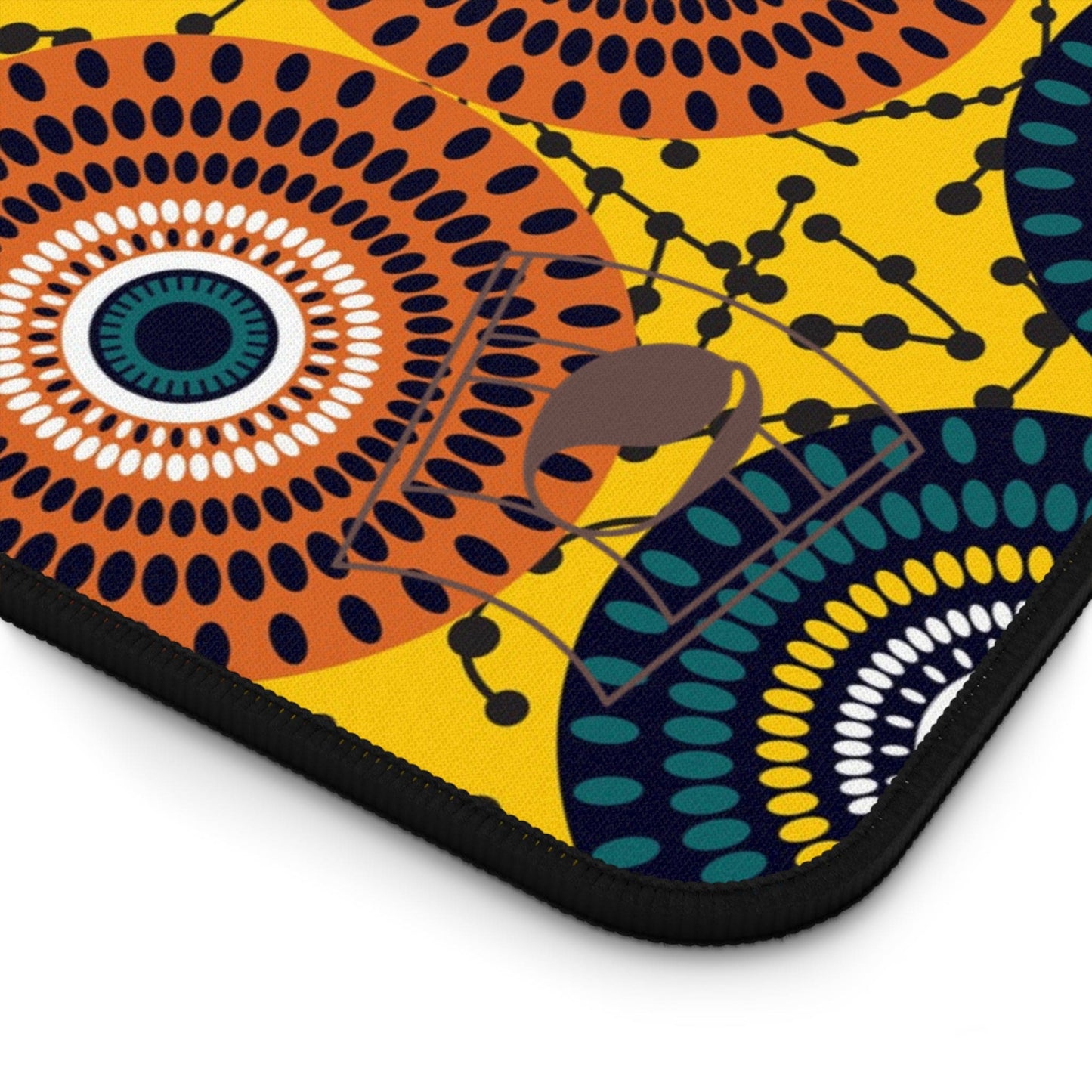 Circular Coherence African Print Desk Mat/Mousepad, Ankara Office Décor