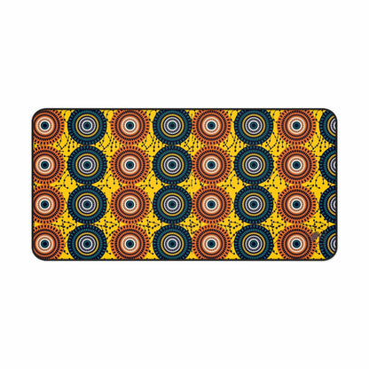 Circular Coherence African Print Desk Mat/Mousepad, Ankara Office Décor