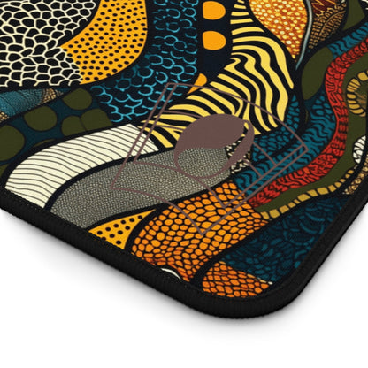 Kaleidoscope Abyss African Print Desk Mat/Mousepad, Ankara Office Décor