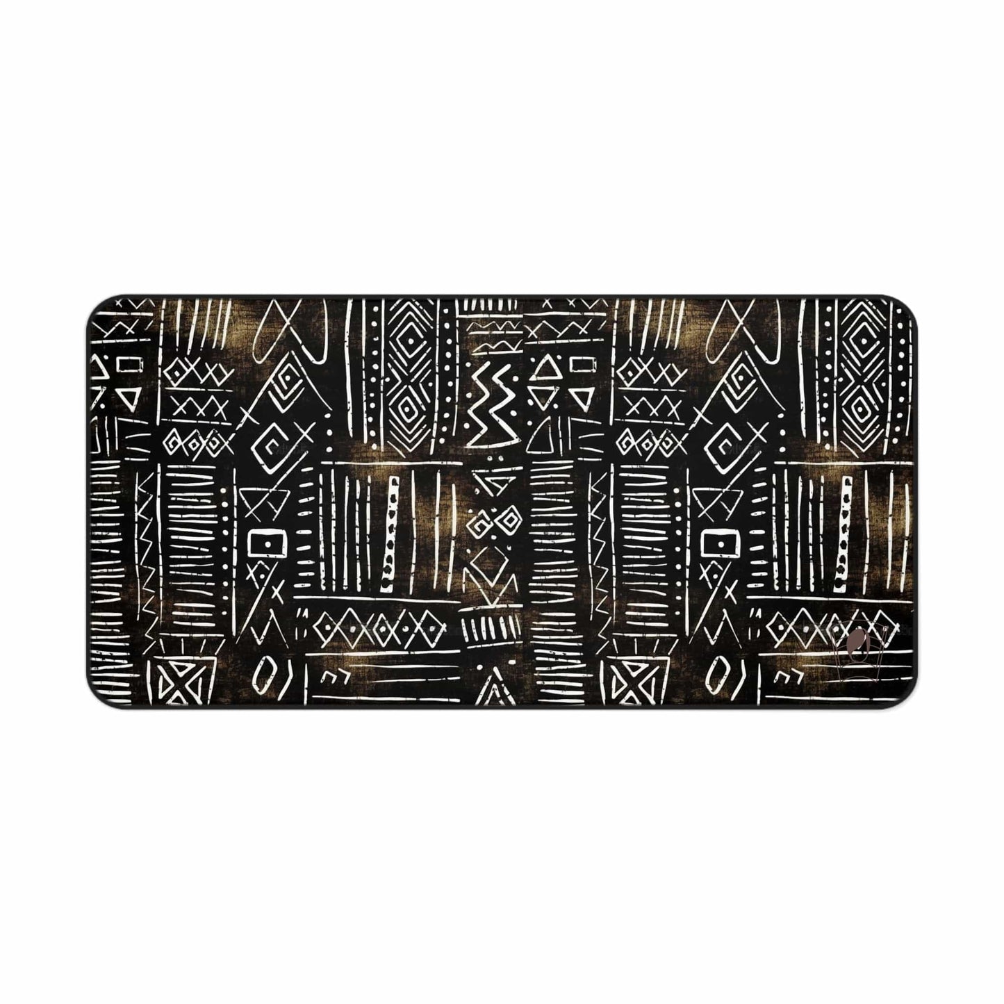 Golden Signs African Print Desk Mat/Mousepad, Mud Cloth Office Décor