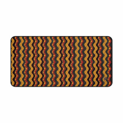 Tribal Tides African Print Desk Mat/Mousepad, Ankara Office Decor