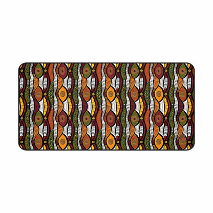 Rhythmic Rhythm African Print Desk Mat/Mousepad, Ankara Office Décor