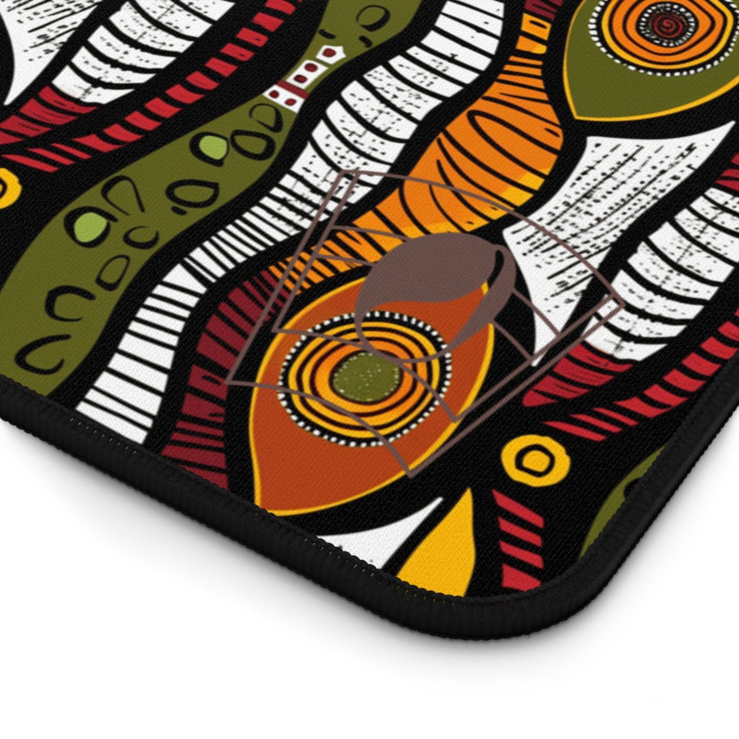 Rhythmic Rhythm African Print Desk Mat/Mousepad, Ankara Office Décor