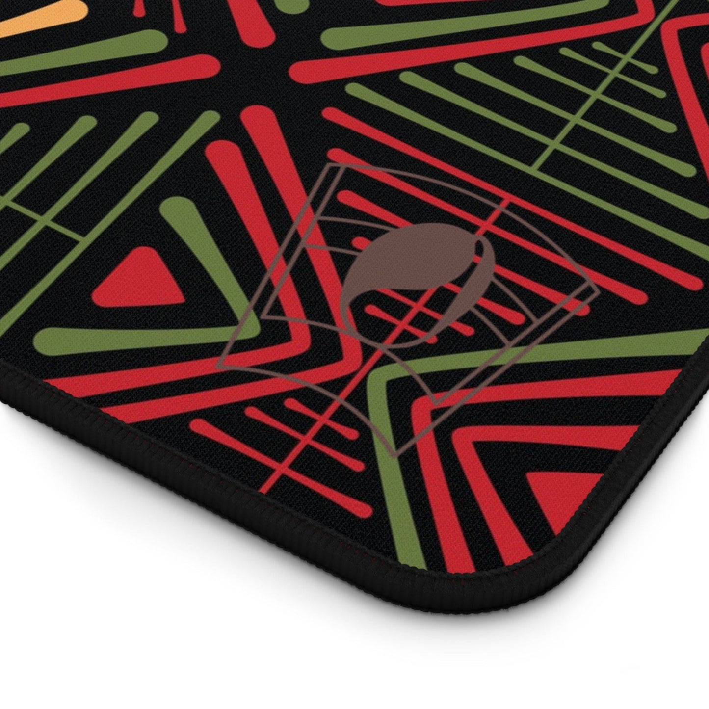 Geometric Rhythm African Print Desk Mat/Mousepad, Ankara Office Décor