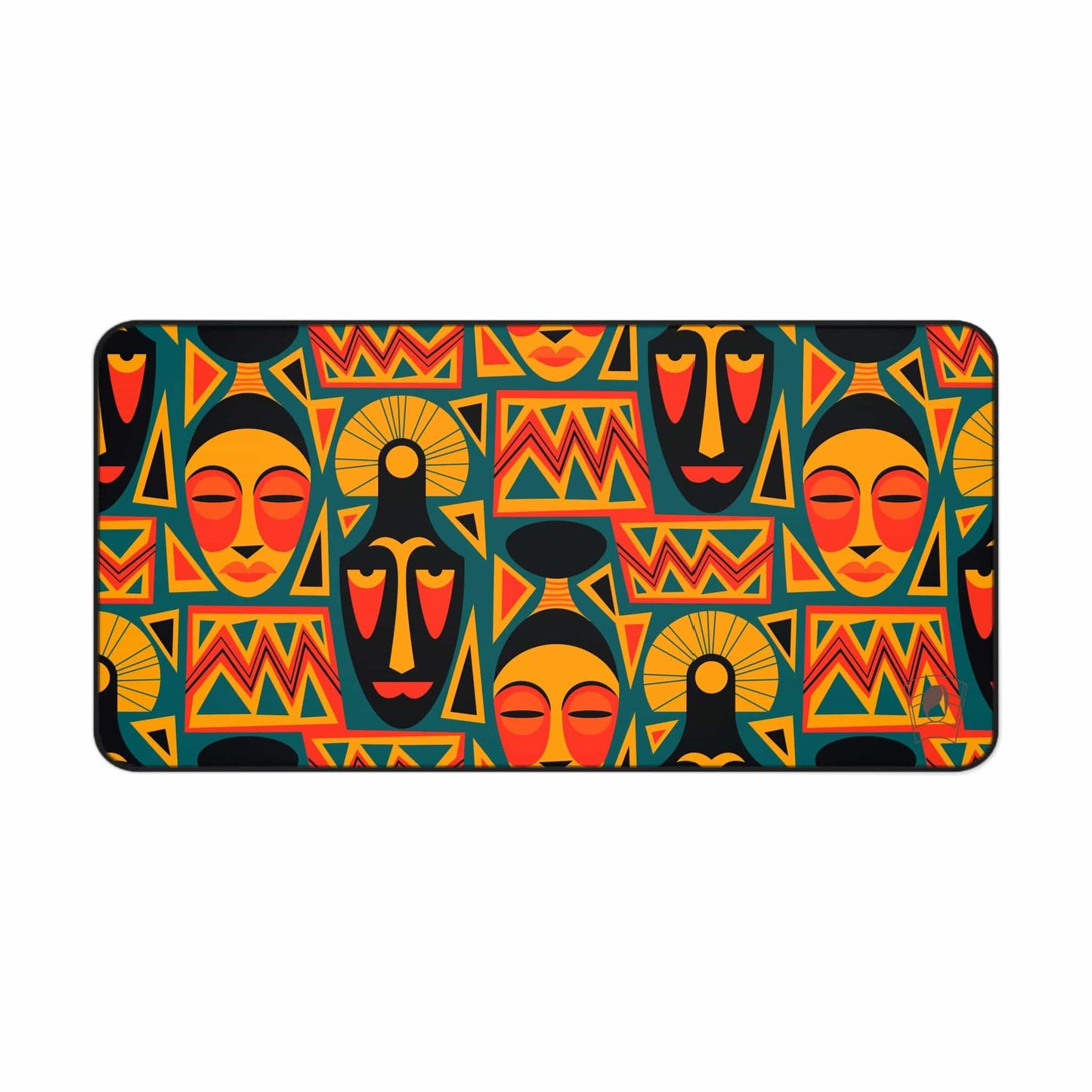 Masquerade Magic African Print Desk Mat/Mousepad, Mud Cloth Office Décor