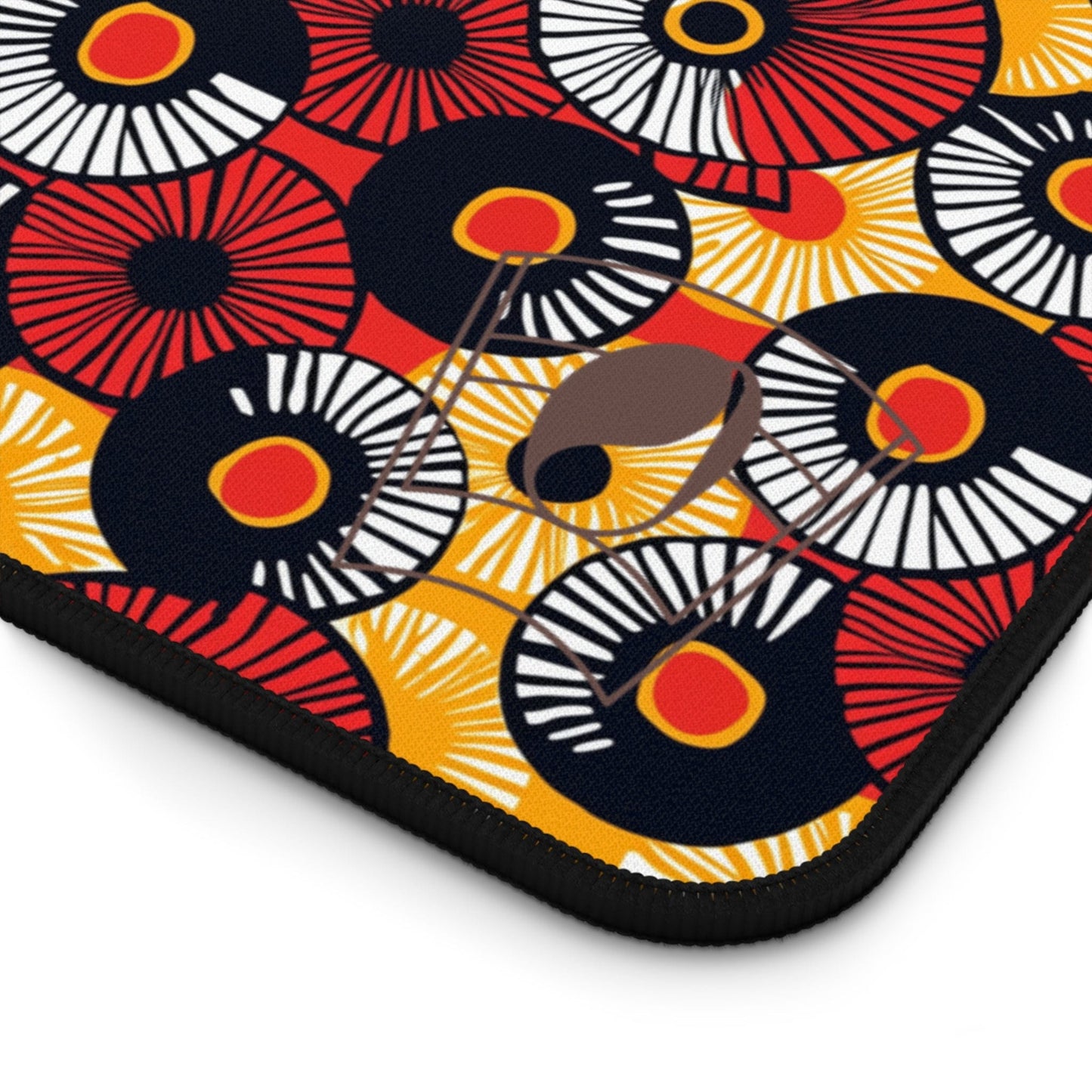 Circular Symphony African Print Desk Mat/Mousepad, Ankara Office Décor