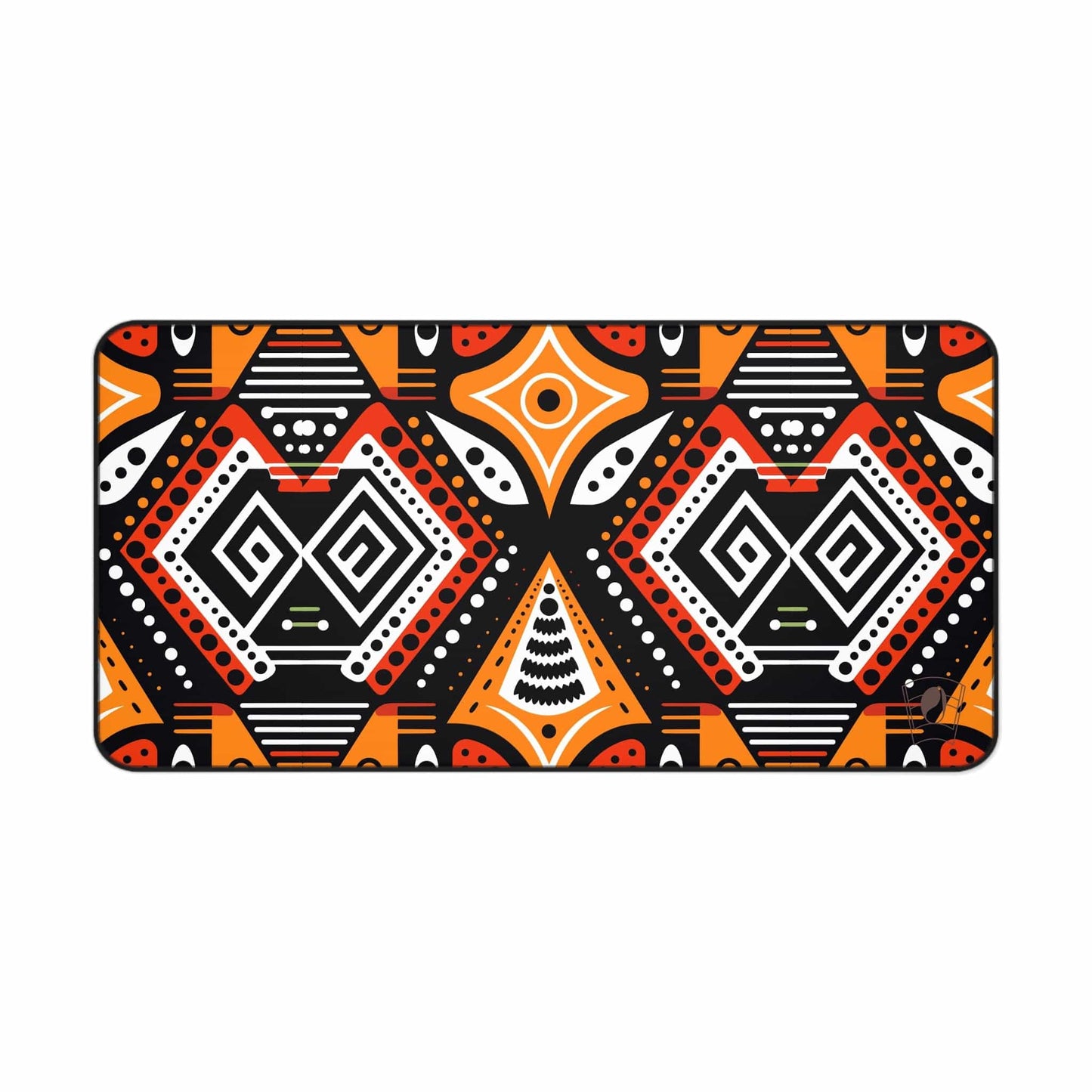 Tribal Points African Print Desk Mat/Mousepad, Elegant Mud Cloth Office Décor