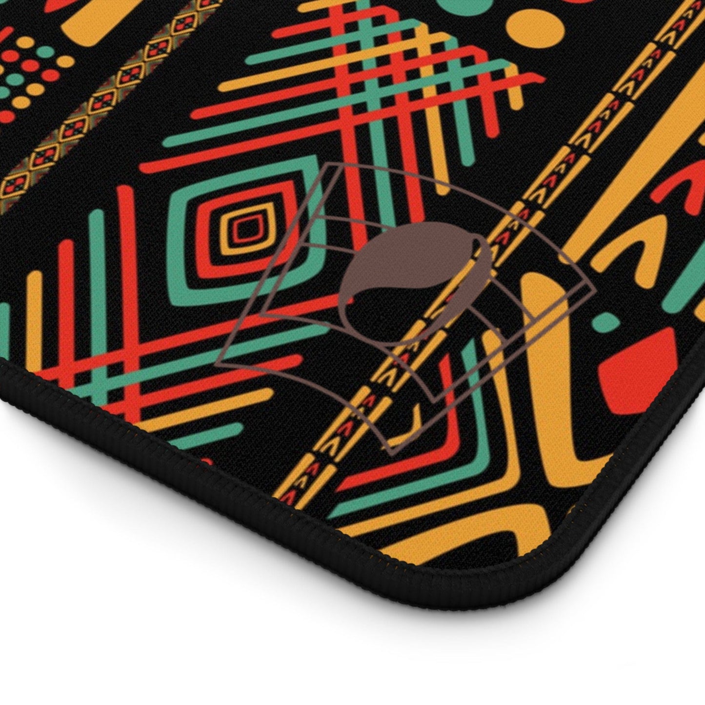 Tapestry of Illusions African Print Desk Mat/Mousepad, Ankara Office Décor