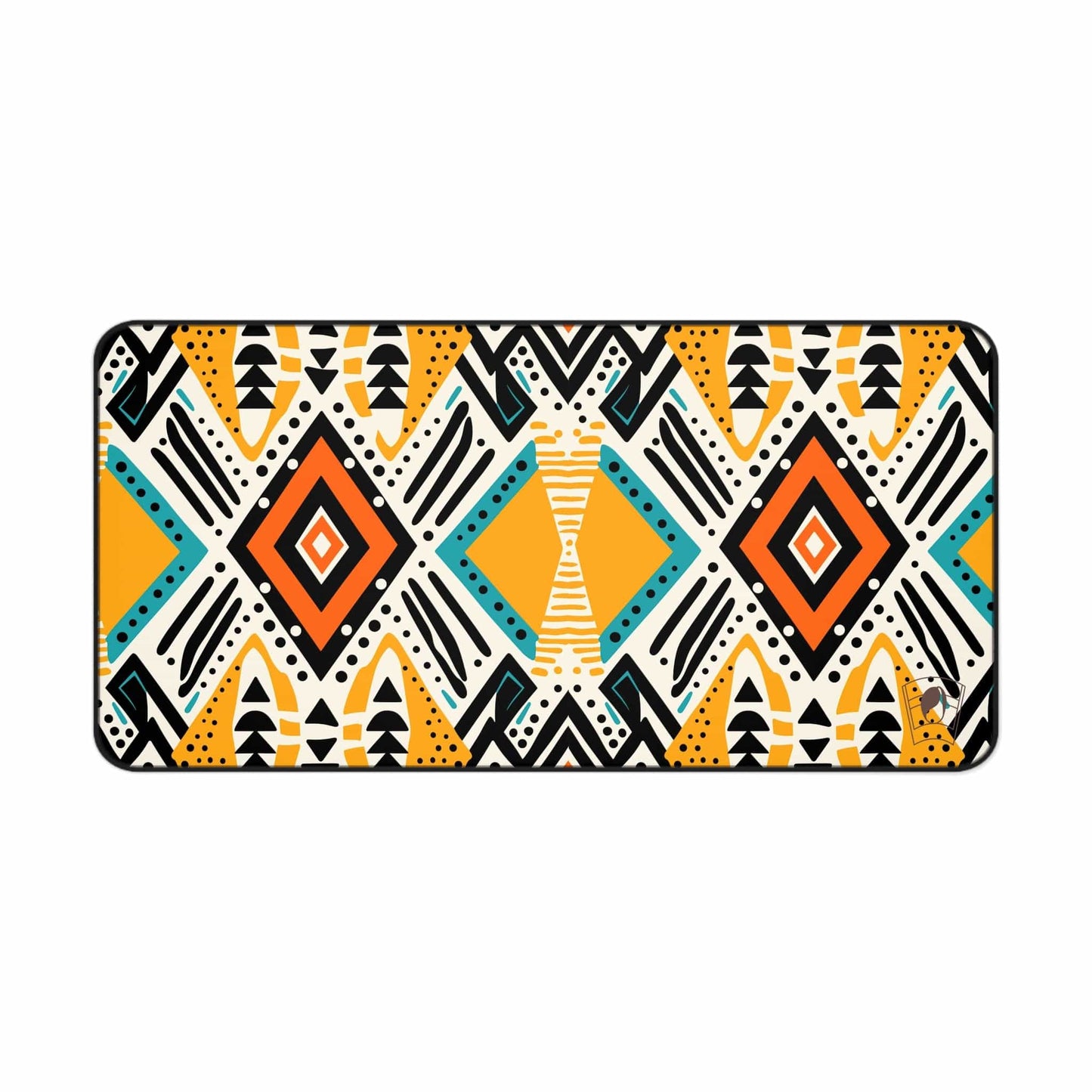 Diamond Mandala African Print Desk Mat/Mousepad, Mud Cloth Office Décor