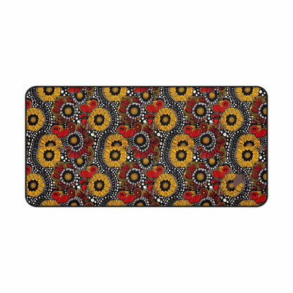 Sunlit Serenade African Print Desk Mat/Mousepad, Ankara Office Décor