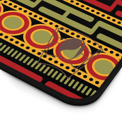 Ancient Tapestry African Print Desk Mat/Mousepad, Ankara Office Décor