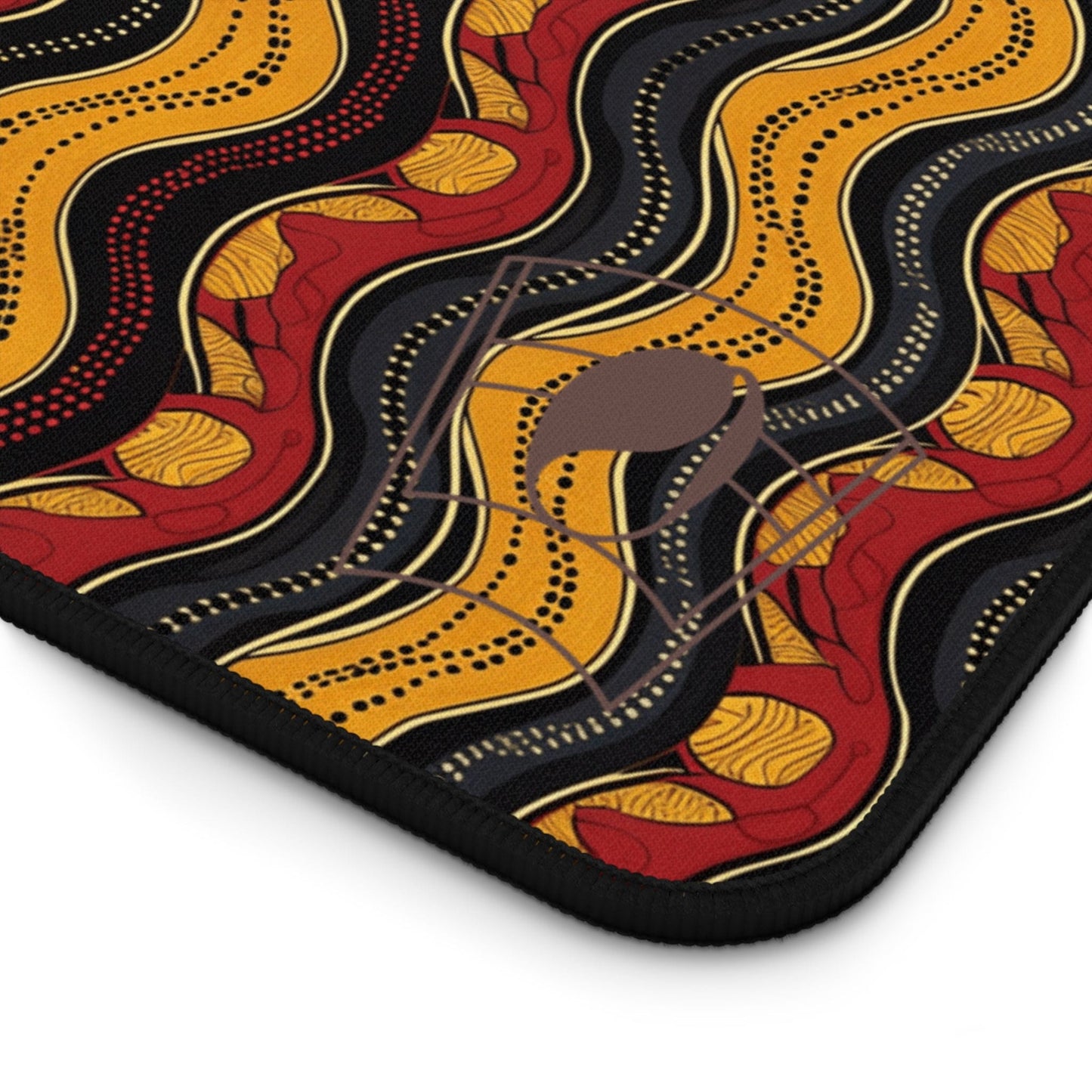 Tribal Tides African Print Desk Mat/Mousepad, Ankara Office Decor