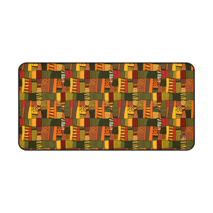 Tribal Tapestry African Print Desk Mat/Mousepad, Ankara Office Decor