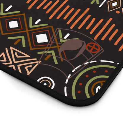 Ancient Echoes African Print Desk Mat/Mousepad, Ankara Office Décor