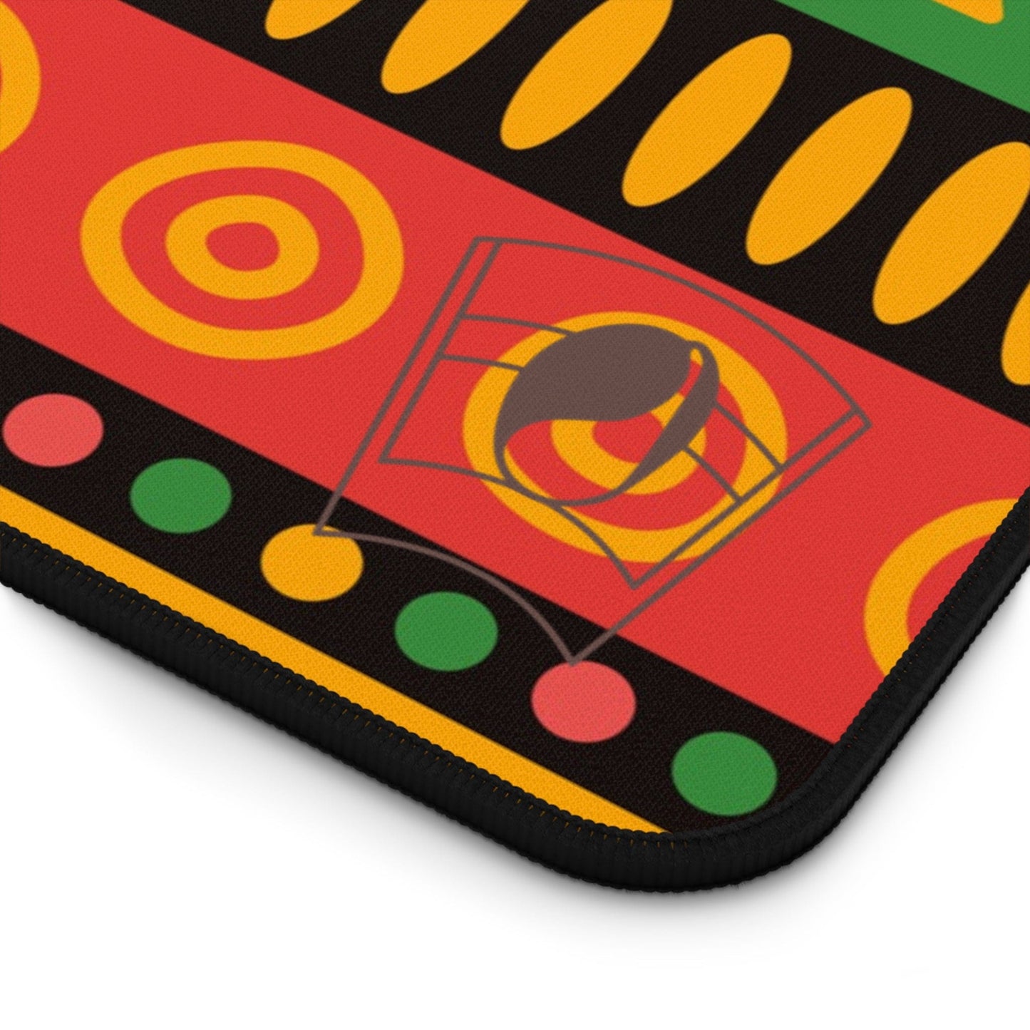 Optical Rhythm African Print Desk Mat/Mousepad, Ankara Office Décor