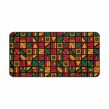 Tribal Mosaic African Print Desk Mat/Mousepad, Ankara Office Décor