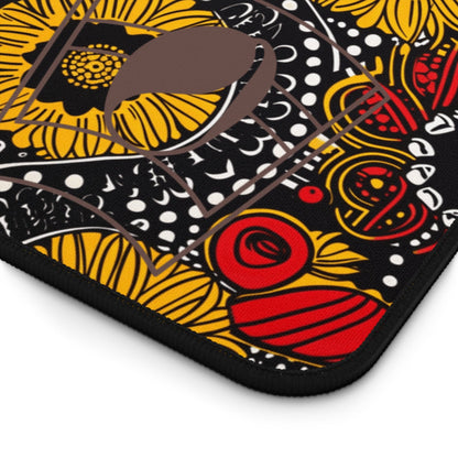 Sunlit Serenade African Print Desk Mat/Mousepad, Ankara Office Décor