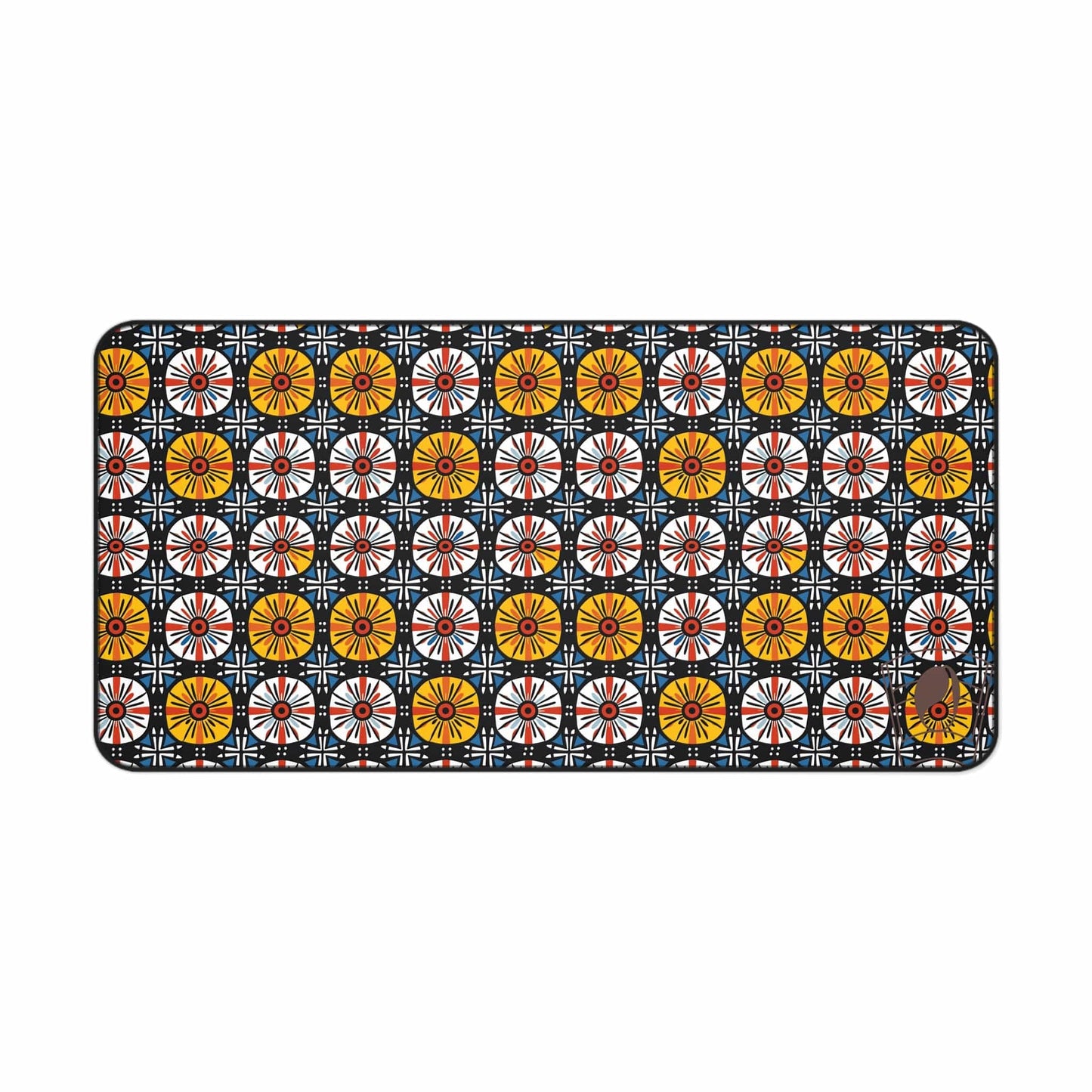 Cosmic Lattice African Print Desk Mat/Mousepad, Ankara Office Décor