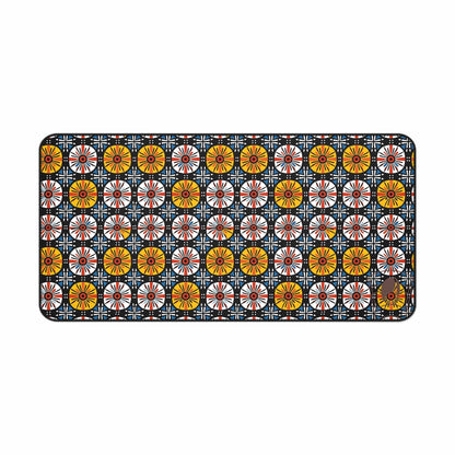 Cosmic Lattice African Print Desk Mat/Mousepad, Ankara Office Décor