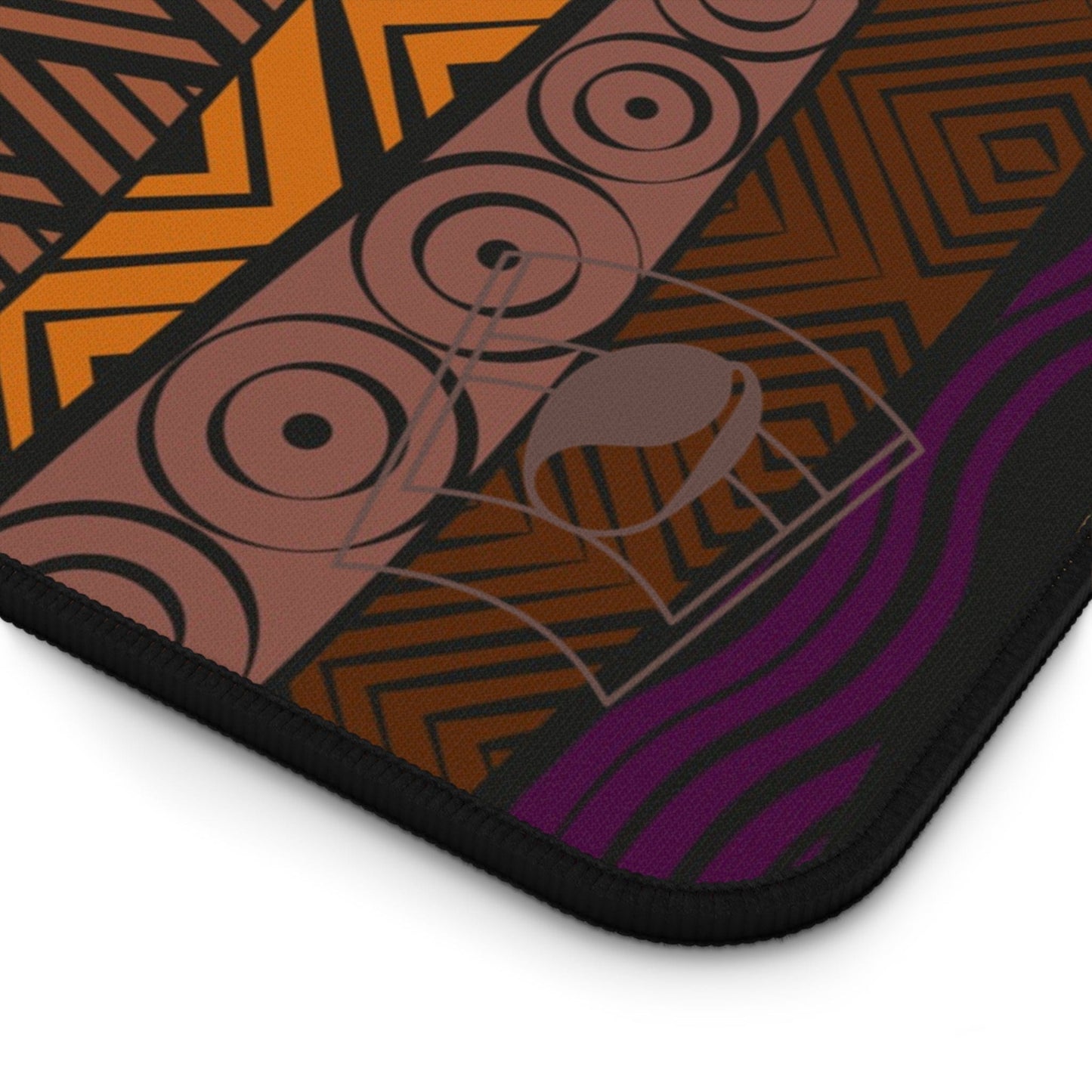 Lavender Earth African Print Desk Mat/Mousepad, Elegant Ankara Office Decor