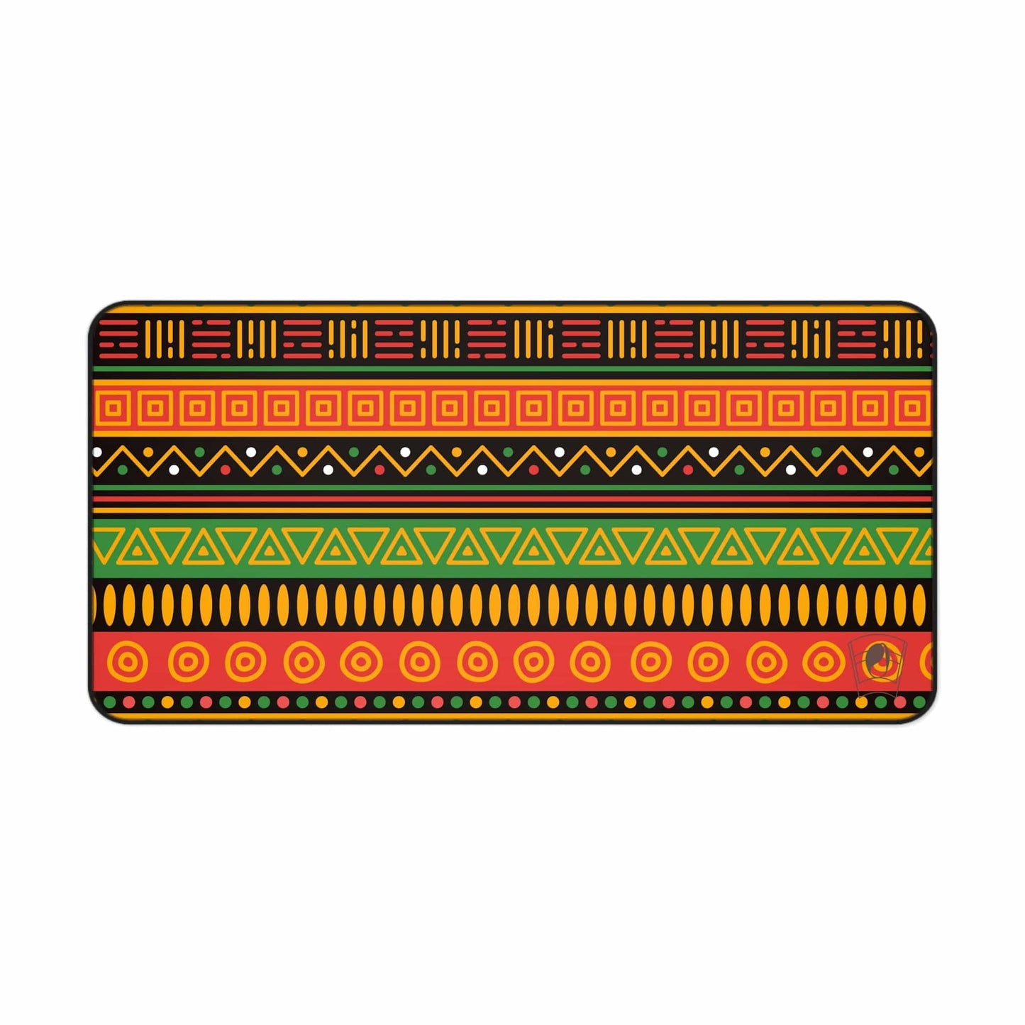 Optical Rhythm African Print Desk Mat/Mousepad, Ankara Office Décor