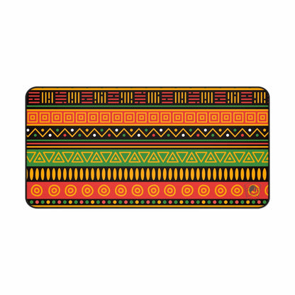 Optical Rhythm African Print Desk Mat/Mousepad, Ankara Office Décor