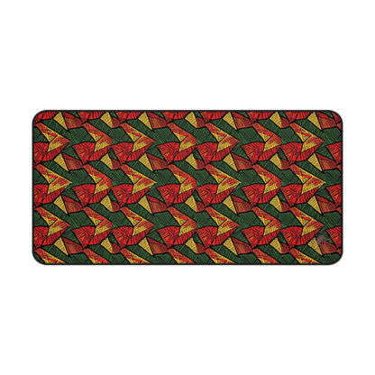 Geometric Tapestry African Print Desk Mat/Mousepad, Ankara Office Décor