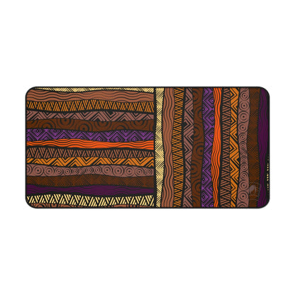 Lavender Earth African Print Desk Mat/Mousepad, Elegant Ankara Office Decor