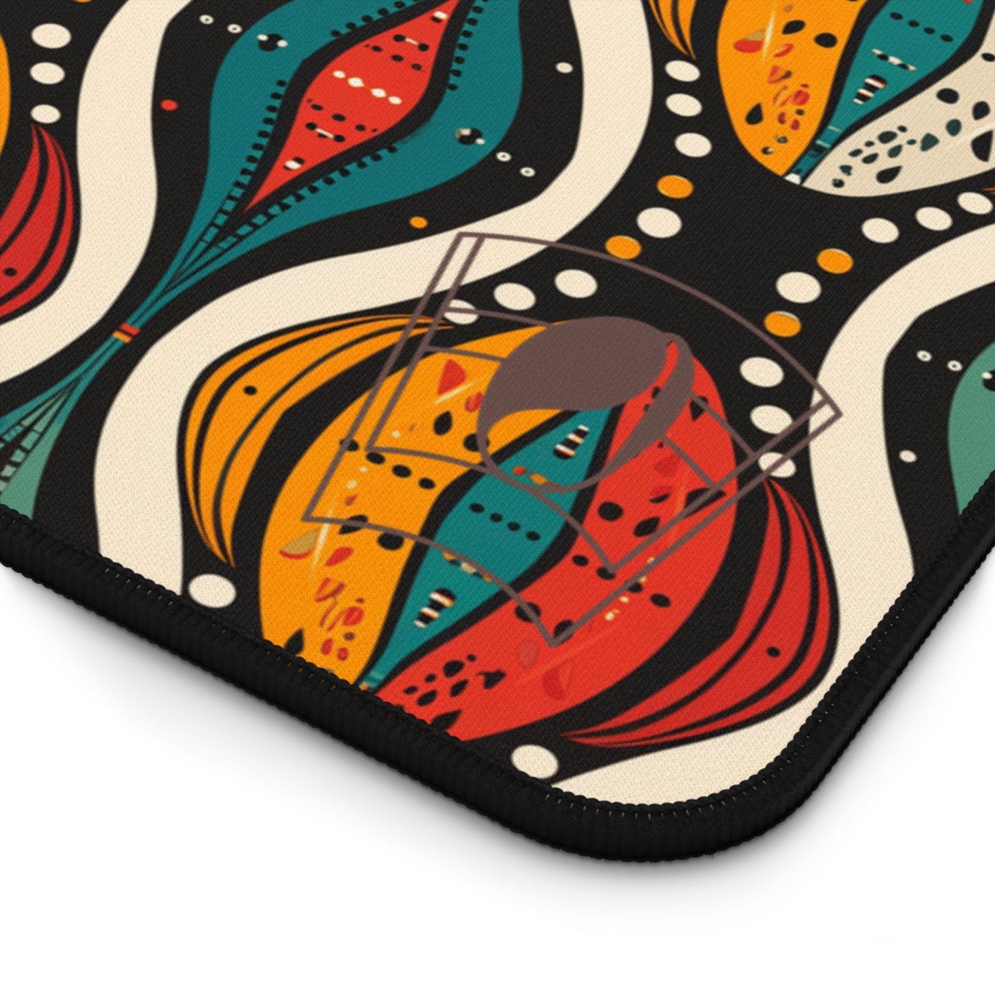 Pixelated Prism African Print Desk Mat/Mousepad, Ankara Office Décor