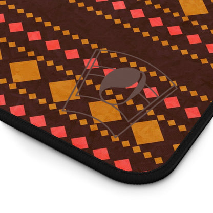 Diamond Lattice African Print Desk Mat/Mousepad, Ankara Office Décor