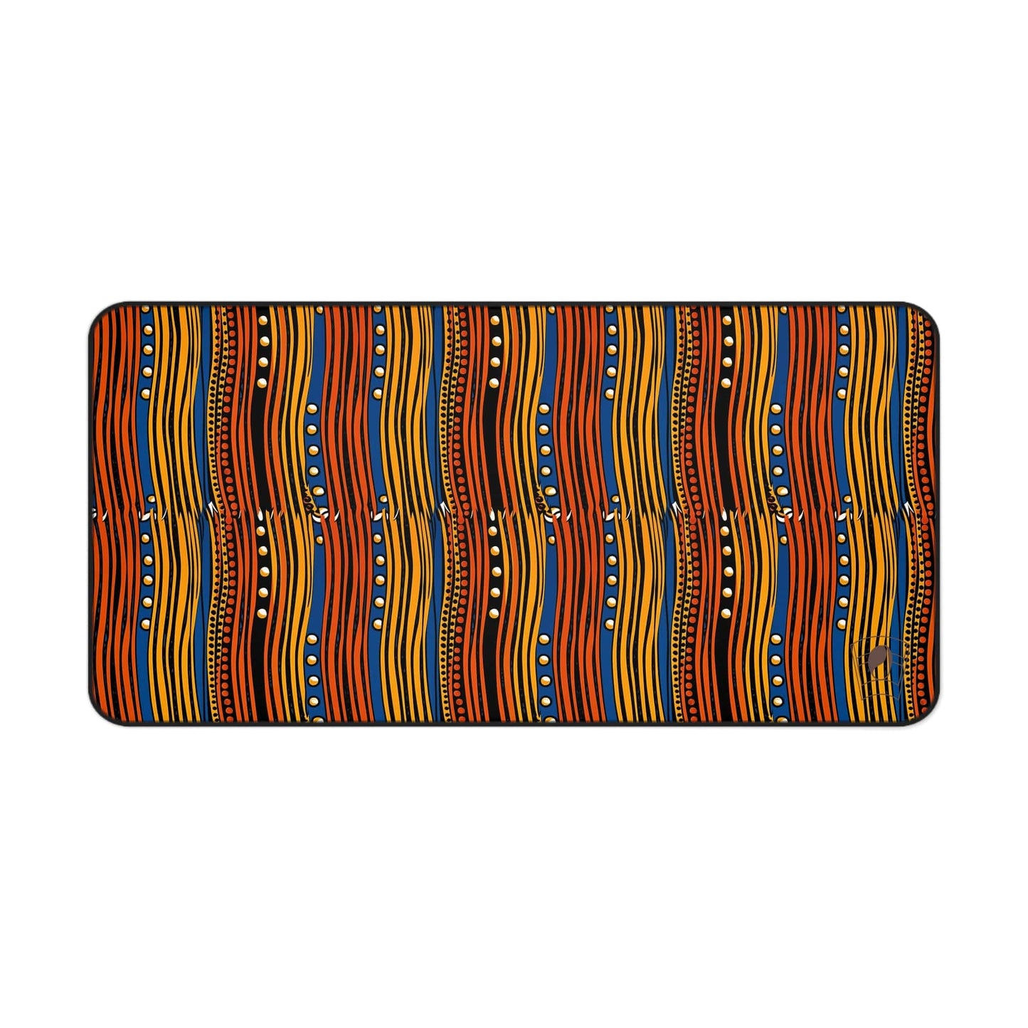 Wavy Rhythms African Print Desk Mat/Mousepad, Ankara Office Décor