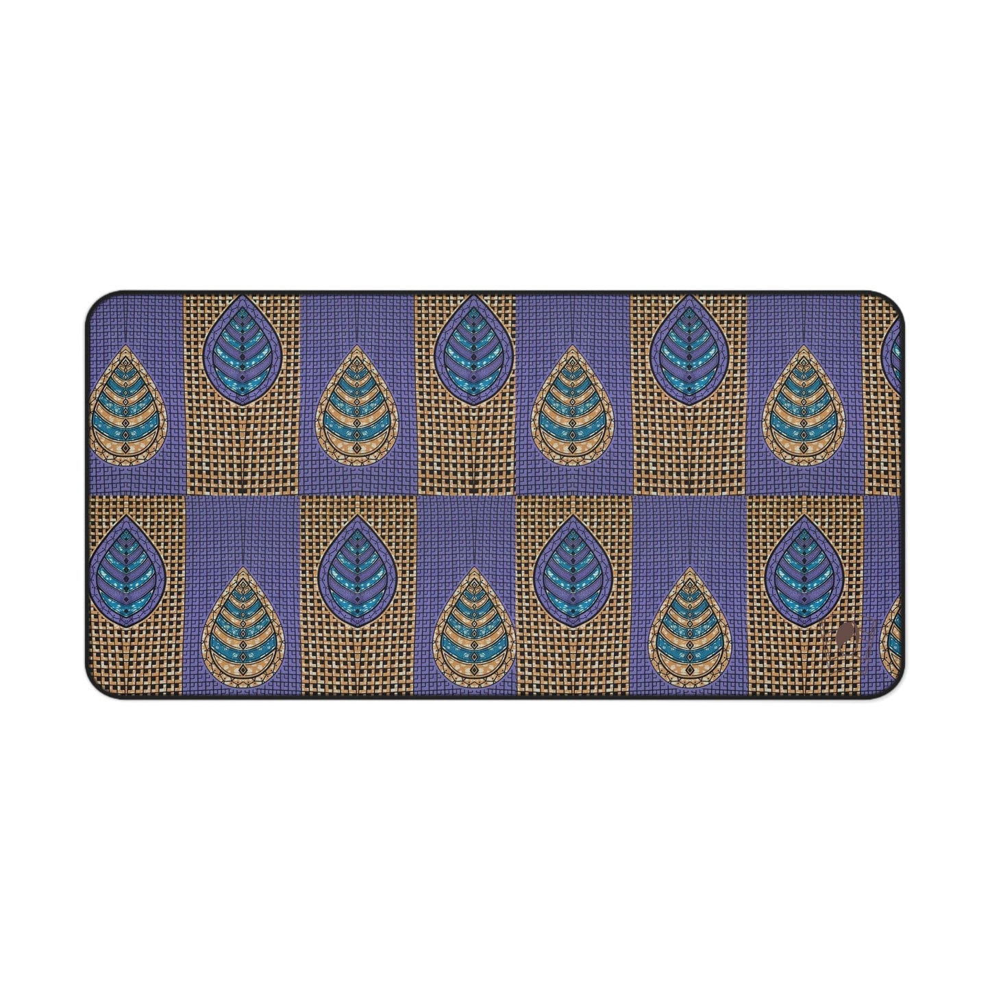 Regal Leaf Harmony African Print Desk Mat/Mousepad, Ankara Office Décor