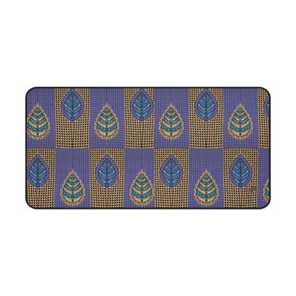 Regal Leaf Harmony African Print Desk Mat/Mousepad, Ankara Office Décor