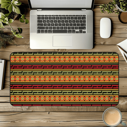 Ancient Tapestry African Print Desk Mat/Mousepad, Ankara Office Décor