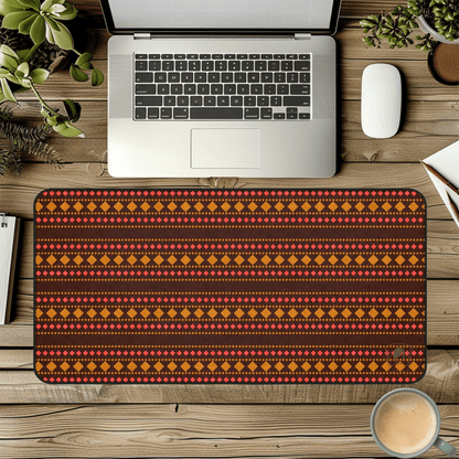 Diamond Lattice African Print Desk Mat/Mousepad, Ankara Office Décor