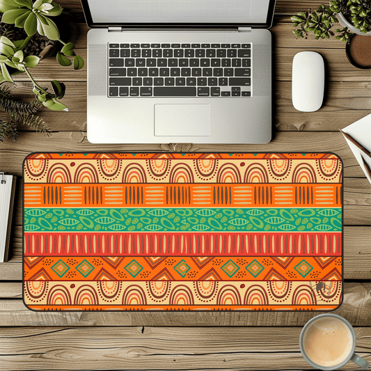 Diamond Magic African Print Desk Mat/Mousepad, Ankara Office Décor