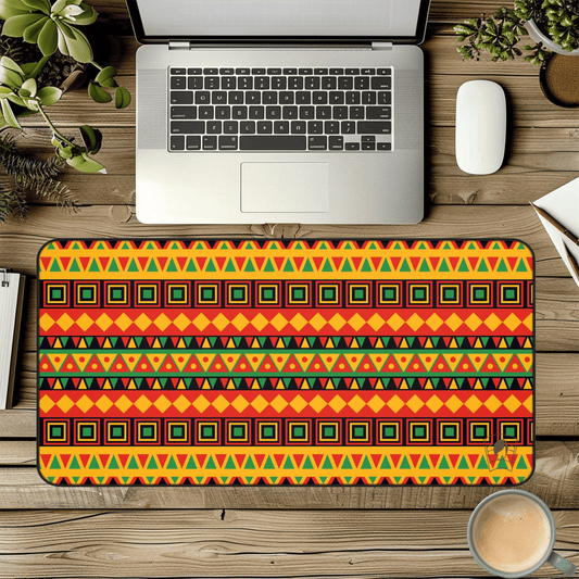 Jewel Tapestry African Print Desk Mat/Mousepad, Ankara Office Décor