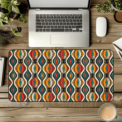 Pixelated Prism African Print Desk Mat/Mousepad, Ankara Office Décor