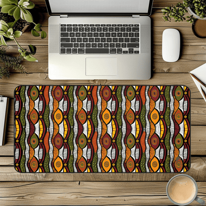 Rhythmic Rhythm African Print Desk Mat/Mousepad, Ankara Office Décor