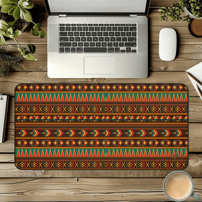 Sharp Rhythm African Print Desk Mat/Mousepad, Ankara Office Décor