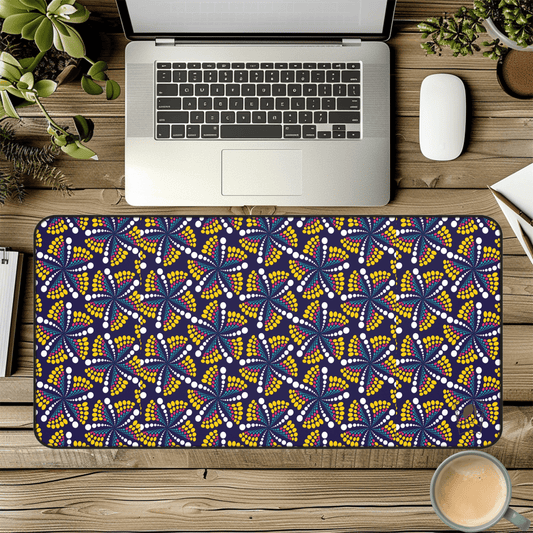 Swirling Splendor African Print Desk Mat/Mousepad, Ankara Office Décor