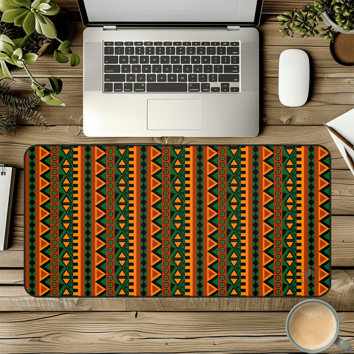 Towering Rhythm African Print Desk Mat/Mousepad, Ankara Office Décor