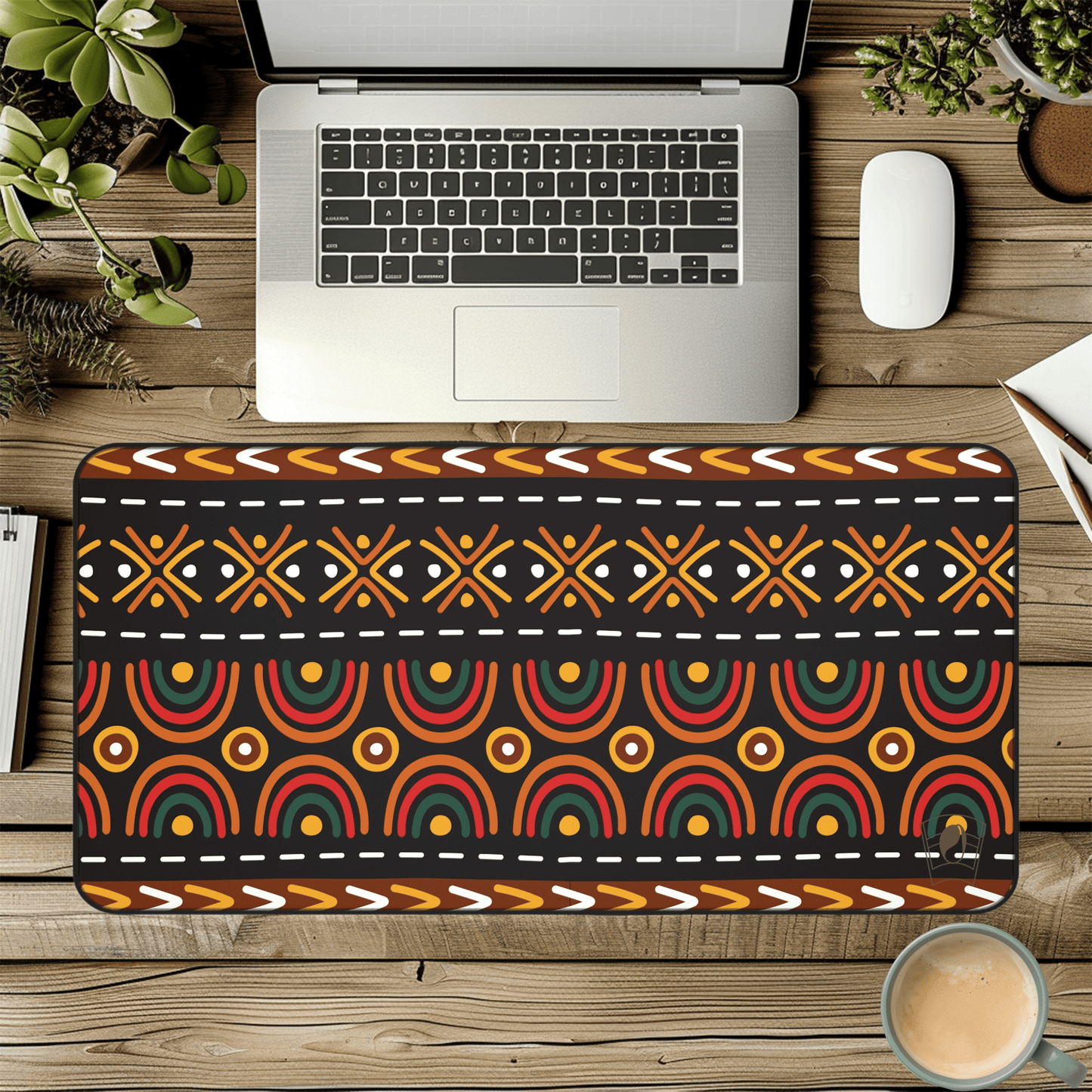 Tribal Rhythm African Print Desk Mat/Mousepad, Ankara Office Décor